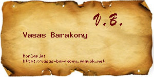 Vasas Barakony névjegykártya
